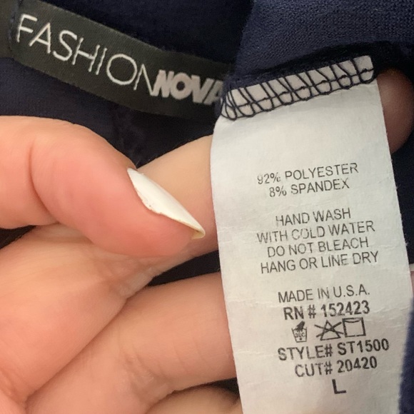 Fashion Nova navy oversized velour top - Picture 14 of 15